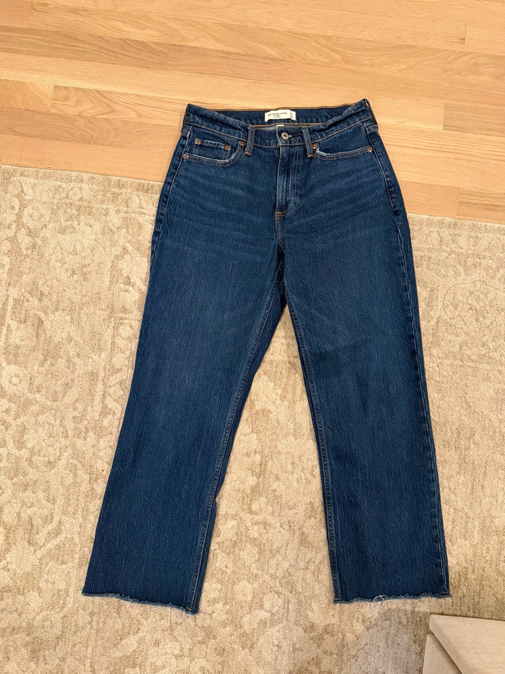 Abercrombie & Fitch Straight Leg Jeans in Deep Blue